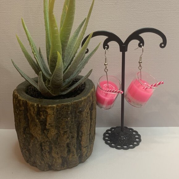 Milk Shake Earrings, Drink Earring, Funny Food Earring, Gift Idea, Silly Earring - Picture 3 of 5